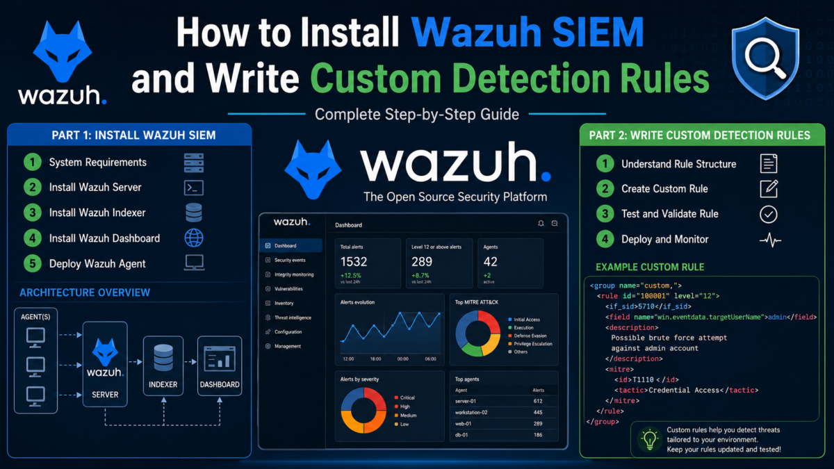 How to Install Wazuh SIEM and Write Custom Detection Rules (2026)