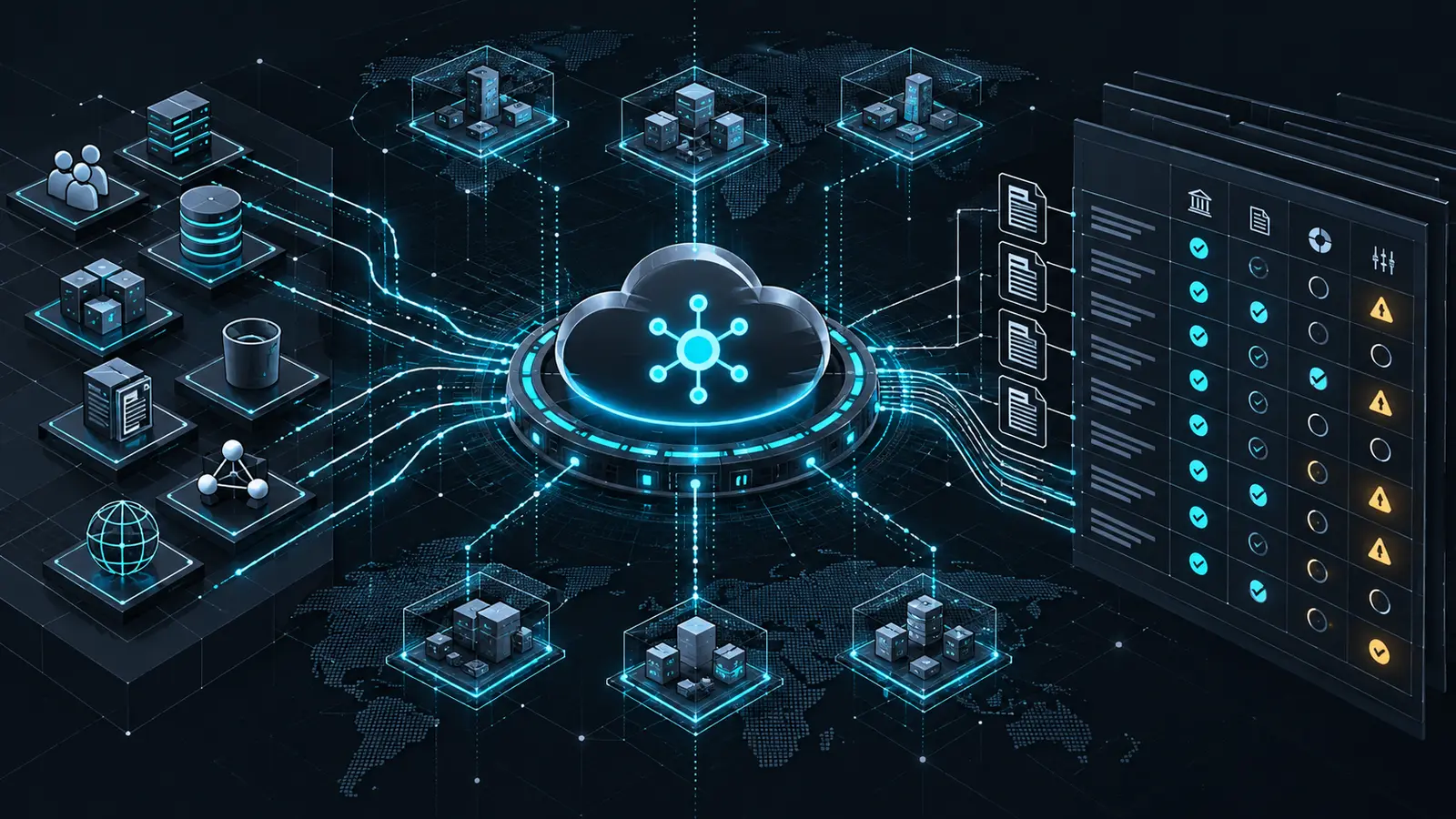 Multi-account cloud resources feeding Security Hub controls and a CRI Profile evidence matrix